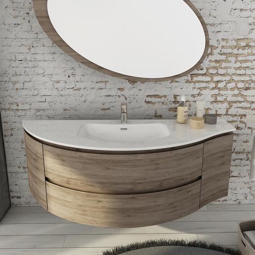 Mobile lavabo sospeso - FC03 - LEGNOBAGNO - in rovere / in ceramica / in HPL