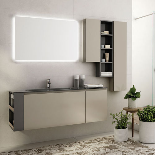 Mobile lavabo sospeso - FL32 - LEGNOBAGNO - in legno / in ceramica / in HPL