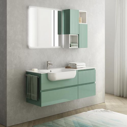 Mobile lavabo sospeso - FL33 - LEGNOBAGNO - in legno / in ceramica / in HPL