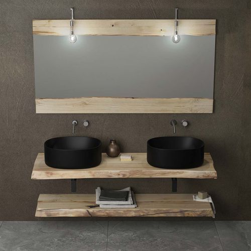 Piano lavabo doppio - LIFE - LEGNOBAGNO - in castagno / su misura