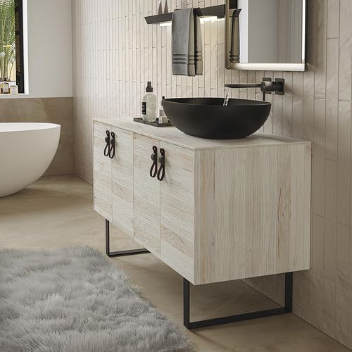 Mobile lavabo da appoggio - LIFE 06 - LEGNOBAGNO - in legno / in ceramica / in metallo