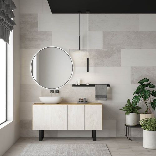 Mobile lavabo da appoggio - LIFE 07 - LEGNOBAGNO - in legno / in ceramica / in porcellana