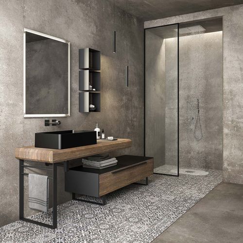 Piano lavabo in legno - LIFE 08 - LEGNOBAGNO - in ceramica / con portasalviette integrato