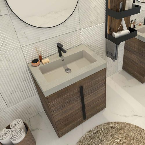 Mobile lavabo da appoggio - LIFE 09 - LEGNOBAGNO - in legno / in resina / in pietra