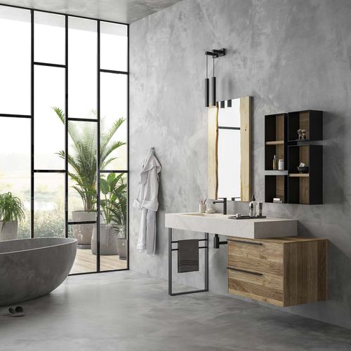 Mobile lavabo sospeso - LIFE 10 - LEGNOBAGNO - in legno / contemporaneo / senza ante