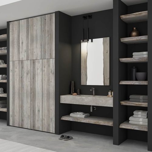 Mobile lavabo sospeso - LIFE - LEGNOBAGNO - in legno / contemporaneo / senza ante