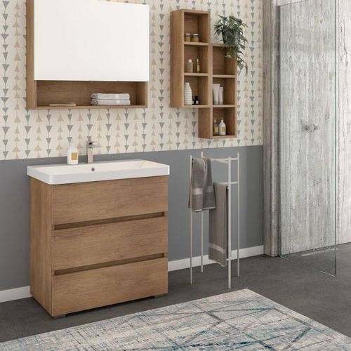 Mobile lavabo da appoggio - SOHO 21 - LEGNOBAGNO - in legno / contemporaneo / senza ante