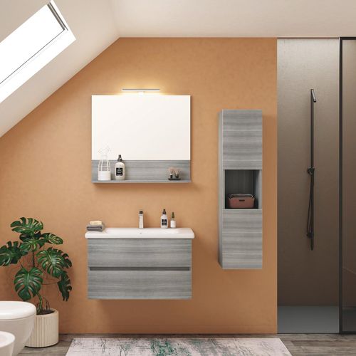 Mobile lavabo sospeso - SOFT  09 - LEGNOBAGNO - in legno / in ceramica / contemporaneo