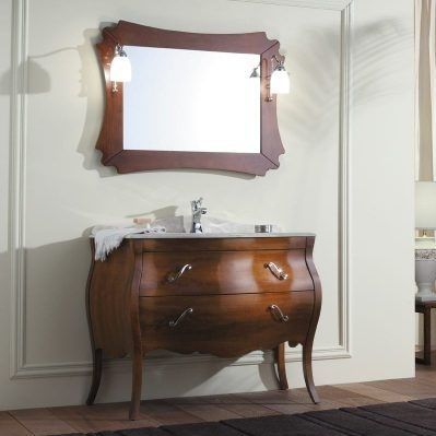 Mobile lavabo da appoggio - VANITY 03 - LEGNOBAGNO - in noce / in vetro / in marmo