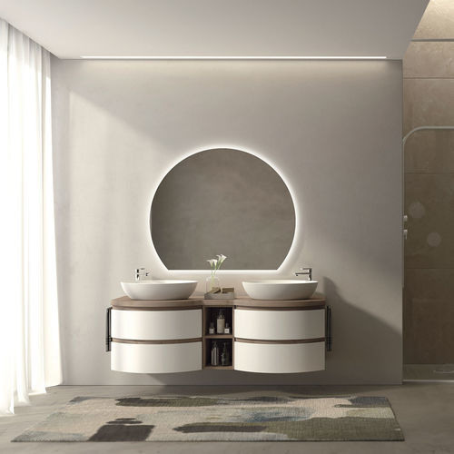 Mobile lavabo doppio - FC08 - LEGNOBAGNO - sospeso / in melaminico / contemporaneo