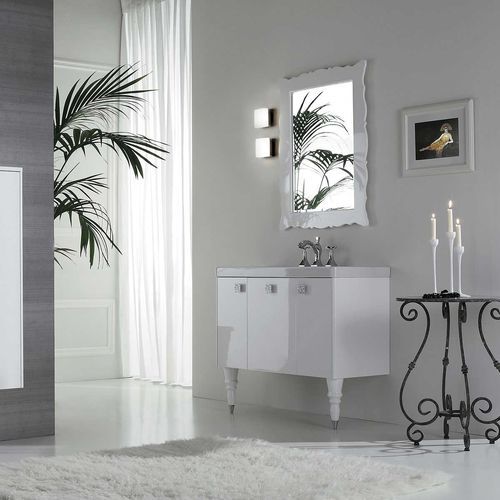 Mobile lavabo da appoggio - DEC&Ograve; D12 - LEGNOBAGNO - in legno / in ceramica / contemporaneo