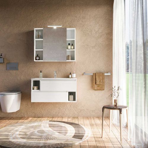 Mobile lavabo sospeso - CITY 02 - LEGNOBAGNO - in legno / in resina / in PVC