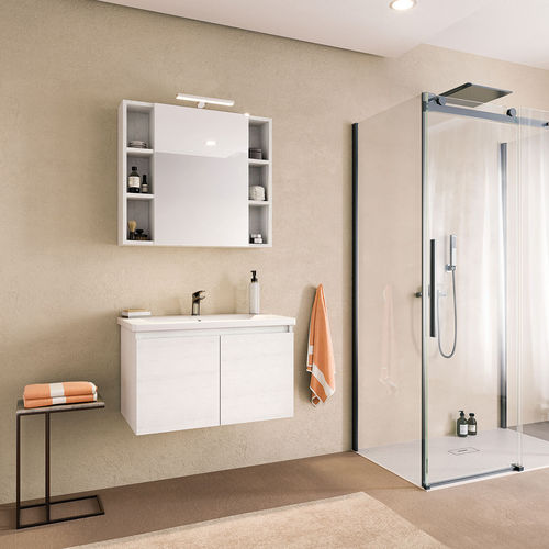 Mobile lavabo sospeso - SOFT 02 - LEGNOBAGNO - in legno / in ceramica / in PVC