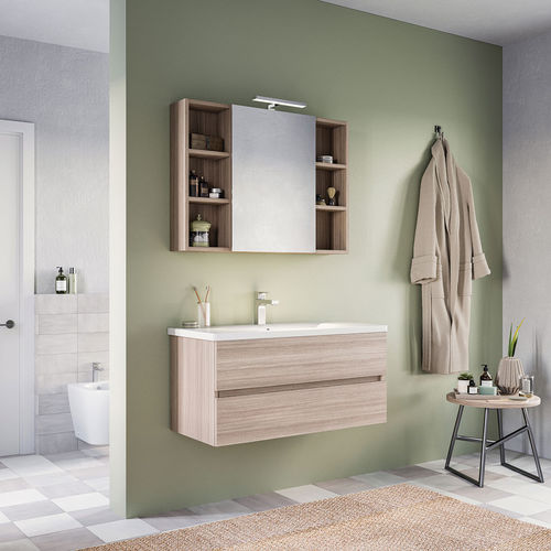 Mobile lavabo sospeso - SOFT 06 - LEGNOBAGNO - in legno / in ceramica / in PVC