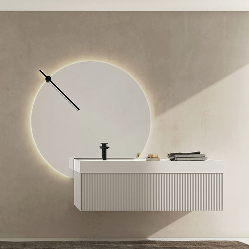 Mobile lavabo sospeso - RT01 Rigato - LEGNOBAGNO - in rovere / in HPL / contemporaneo