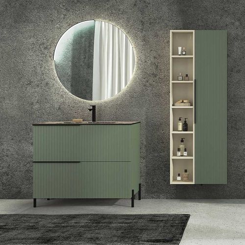 Mobile lavabo da appoggio - RT03 Rigato - LEGNOBAGNO - in metallo / in HPL / contemporaneo
