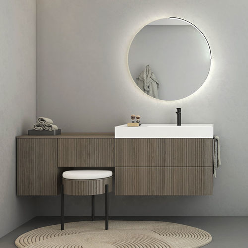 Mobile lavabo sospeso - RT07 Ruled - LEGNOBAGNO - in rovere / contemporaneo / senza ante