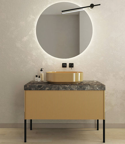 Mobile lavabo da appoggio - RT11 Canneted - LEGNOBAGNO - in HPL / contemporaneo / senza ante