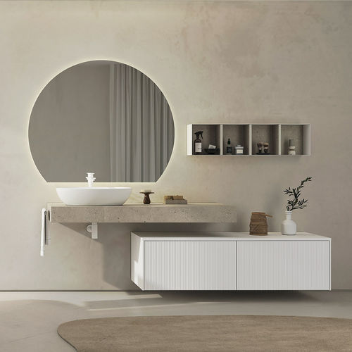 Mobile lavabo sospeso - RT12 Canneted - LEGNOBAGNO - in HPL / contemporaneo / senza ante