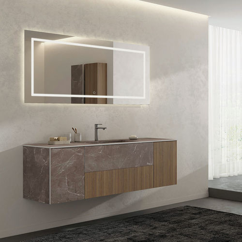 Mobile lavabo sospeso - RT14 Canneted - LEGNOBAGNO - in rovere / in HPL / contemporaneo