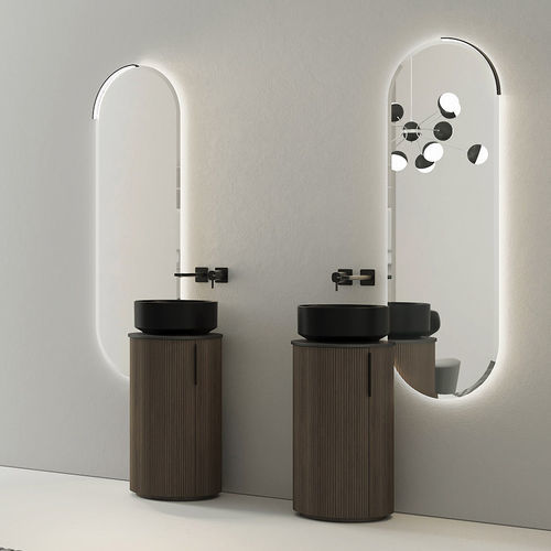 Mobile lavabo da appoggio - RT18 Canneted - LEGNOBAGNO - in rovere / in HPL / contemporaneo