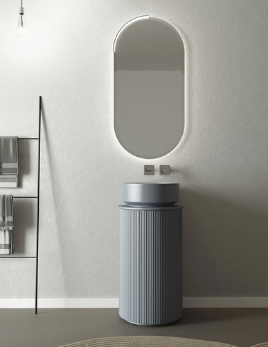 Mobile lavabo da appoggio - RT19 Canneted - LEGNOBAGNO - in melaminico / in HPL / contemporaneo