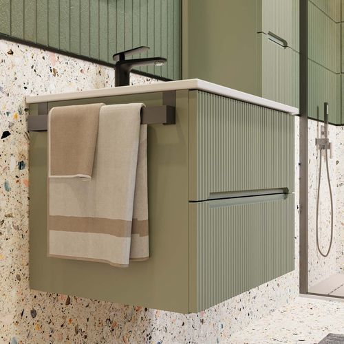 Mobile lavabo a muro - VERSO VE.02 - LEGNOBAGNO - in legno / in ceramica / contemporaneo