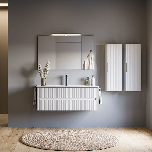 Mobile lavabo a muro - VERSO VE.05 - LEGNOBAGNO - in legno / in ceramica / contemporaneo