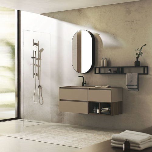 Mobile lavabo sospeso - UCO04 - LEGNOBAGNO - in noce / contemporaneo / senza ante