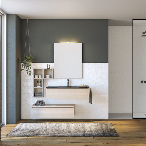 Mobile lavabo sospeso - UCO08 - LEGNOBAGNO - in rovere / contemporaneo / senza ante