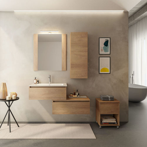 Mobile lavabo sospeso - UCO06 - LEGNOBAGNO - in rovere / contemporaneo / con sportello