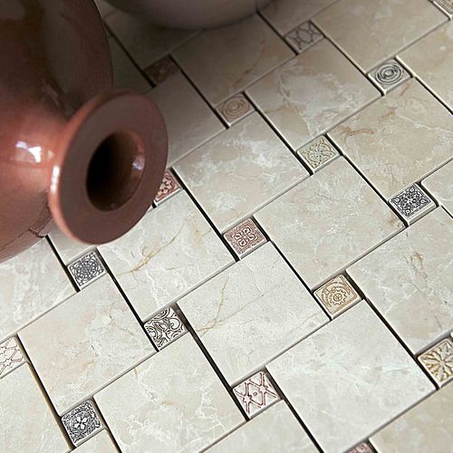 Mosaico in marmo - ACQUAFORTE : CLASSIC BOX - LITHOS MOSAICO ITALIA - levigato / opaco / da interno