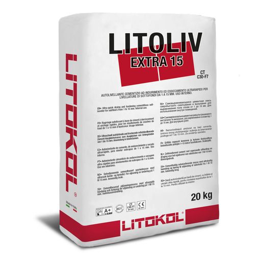 Malta di rasatura autolivellante - LITOLIV EXTRA 15 - LITOKOL - autolivellante / antiritiro / adesiva