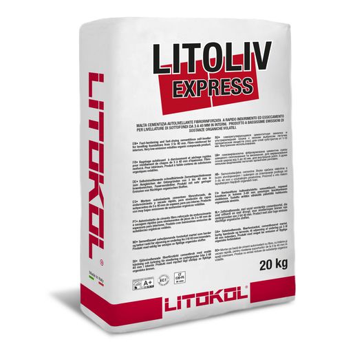 Malta fibrorinforzata - LITOLIV EXPRESS - LITOKOL - di rasatura autolivellante / autolivellante / antiritiro