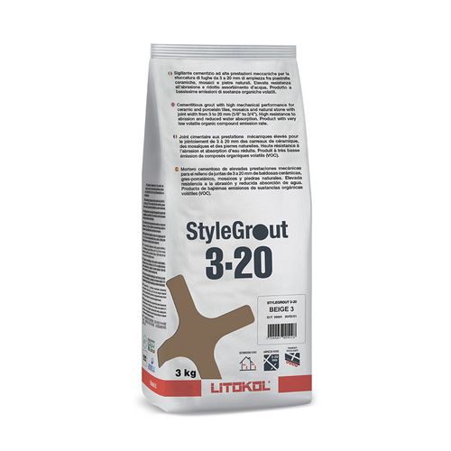 Malta sigillante di stuccatura - STYLEGROUT 3-20 - LITOKOL - impermeabile / per piastrelle / idraulica