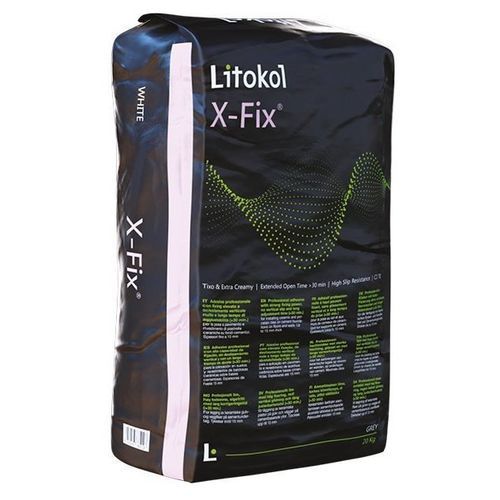 Colla cementizia per piastrelle - X-FIX&reg; - LITOKOL - per facciate / per rivestimento murale / per rivestimento di pavimenti