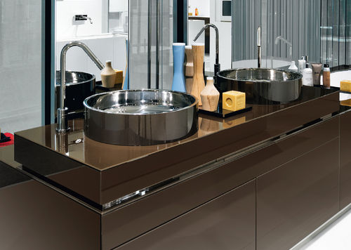 Lavabo da appoggio - LOG: 11/26 - MAKRO - in acciaio inossidabile / in acciaio / in Corian®
