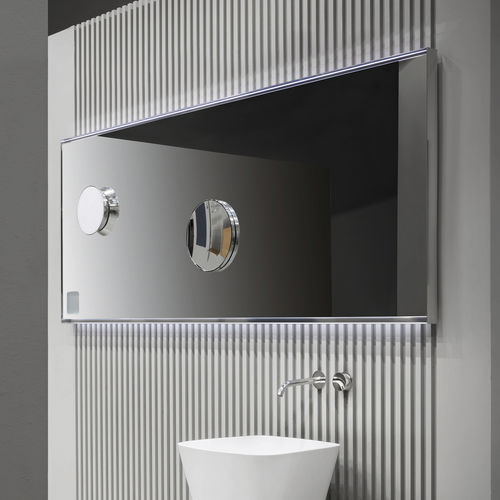 Specchio da bagno a muro - EGO - MAKRO - contemporaneo / rettangolare / in acciaio inossidabile