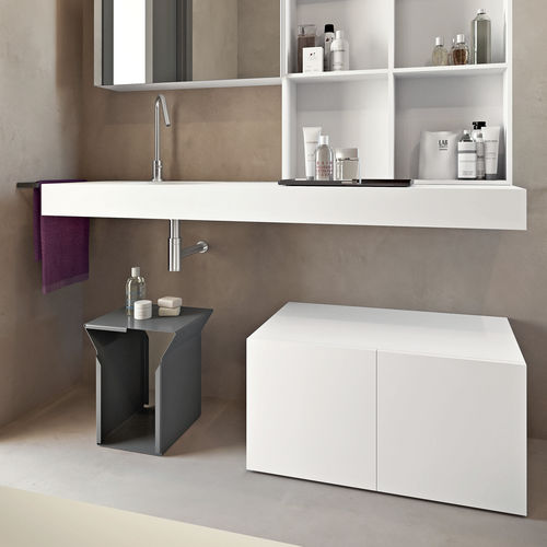 Piano lavabo doppio - FLAT - MAKRO - in vetro / in Corian®