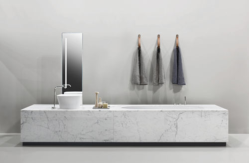 Vasca da bagno in Corian® - WASHBASIN SYSTEM - MAKRO - in legno / in vetro / in acciaio inossidabile