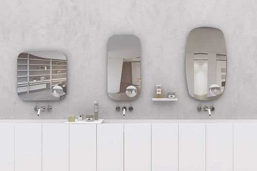 Specchio da bagno a muro - LENS - MAKRO - contemporaneo / rettangolare / quadrato