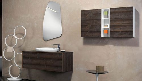 Mobile lavabo sospeso - V52 - MOBILTESINO - in legno massiccio / contemporaneo / con cassetti