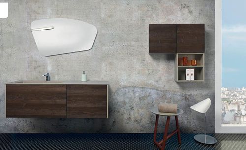 Mobile lavabo sospeso - V54 - MOBILTESINO - in legno massiccio / contemporaneo / con cassetti