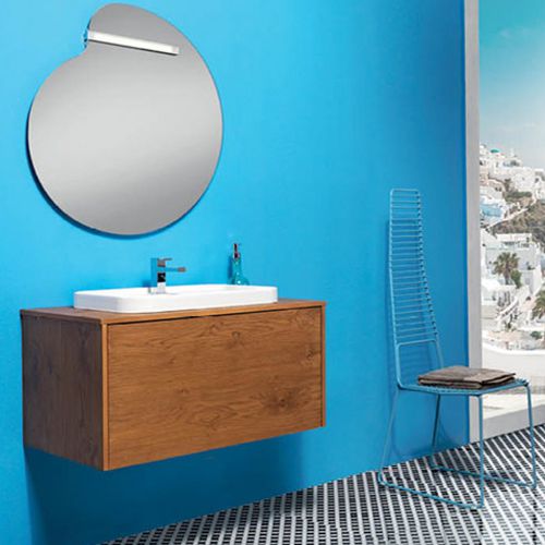 Mobile lavabo sospeso - V64 - MOBILTESINO - in rovere / in ceramica / contemporaneo