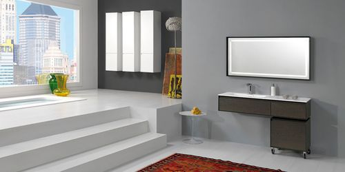 Mobile lavabo sospeso - LU.13 - MOBILTESINO - in olmo / contemporaneo / con cassetti