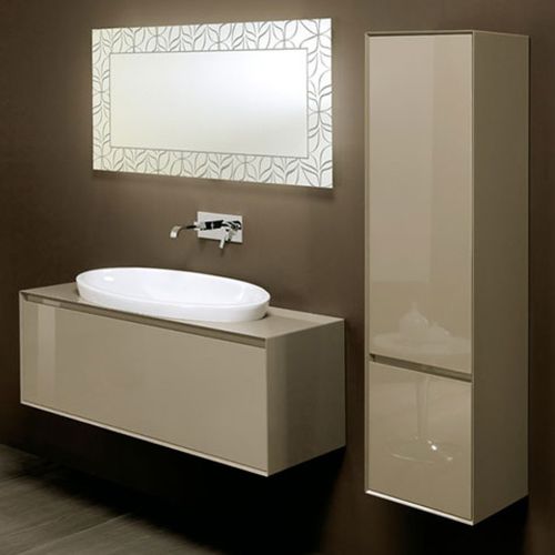 Mobile lavabo sospeso - LU.16 - MOBILTESINO - in ceramica / in vetro / contemporaneo