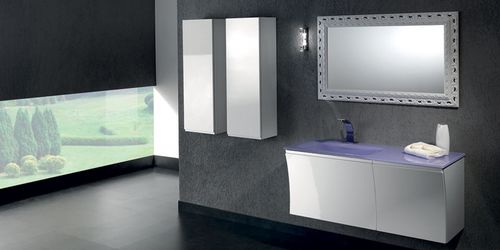 Mobile lavabo sospeso - S 119 - MOBILTESINO - in legno / contemporaneo / con cassetti