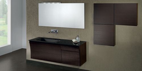 Mobile lavabo sospeso - S 124 - MOBILTESINO - in legno / contemporaneo / con cassetti