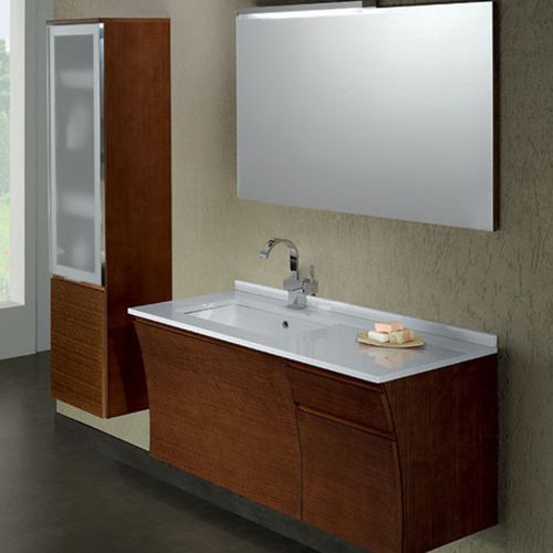 Mobile lavabo sospeso - S 125 - MOBILTESINO - in legno / in marmo / contemporaneo