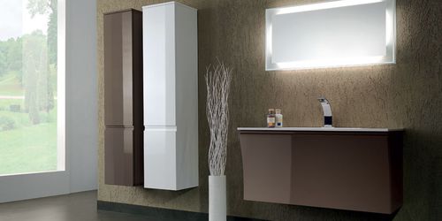 Mobile lavabo sospeso - S 126 - MOBILTESINO - in legno / contemporaneo / con cassetti